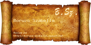 Boruzs Szabella névjegykártya